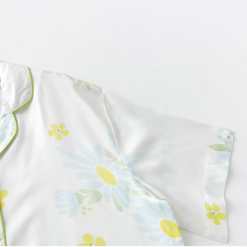 Ownkoti Sunflower Mint Contrast Trim Pajama Short Set - image 9