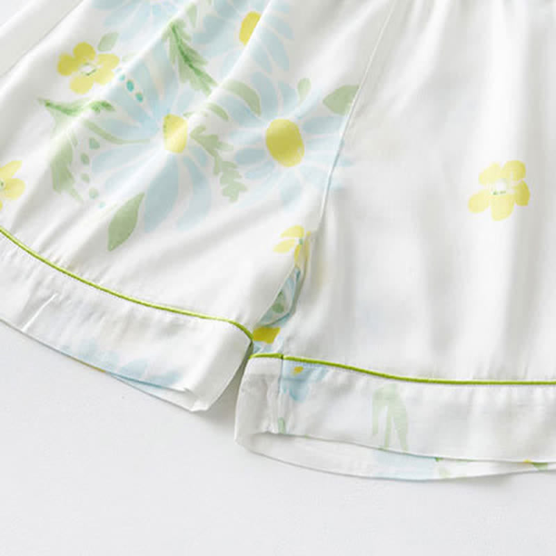 Ownkoti Sunflower Mint Contrast Trim Pajama Short Set - image 11