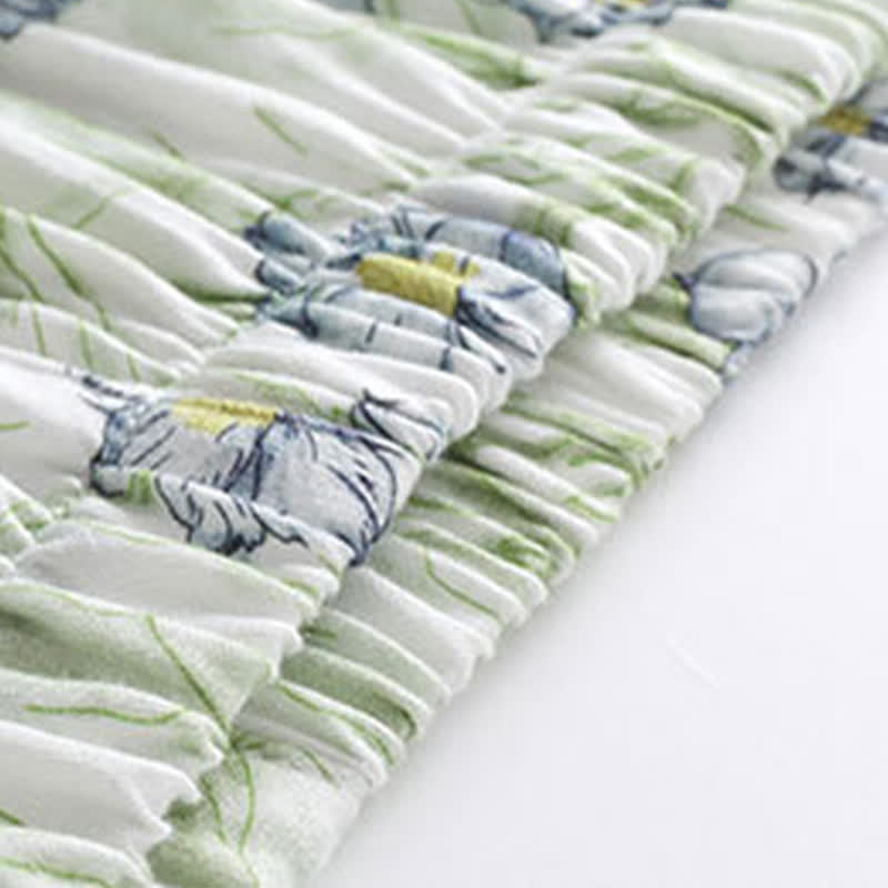 Ownkoti Mint Floral Satin Button Up Shorts Loungewear Set - image 5