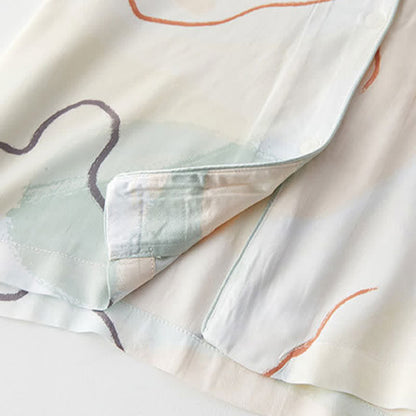 Ownkoti Abstract Print Sateen Short Sleeve Loungewear Set - image 7