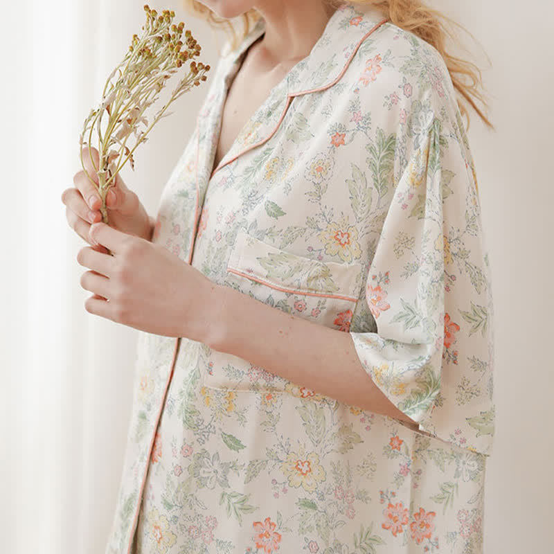 Ownkoti French Floral Satin Short Pajama Set for Summer Nights - image 9
