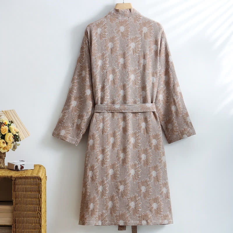 Ownkoti Sunflower Cotton Waffle Kimono Bathrobe - image 9