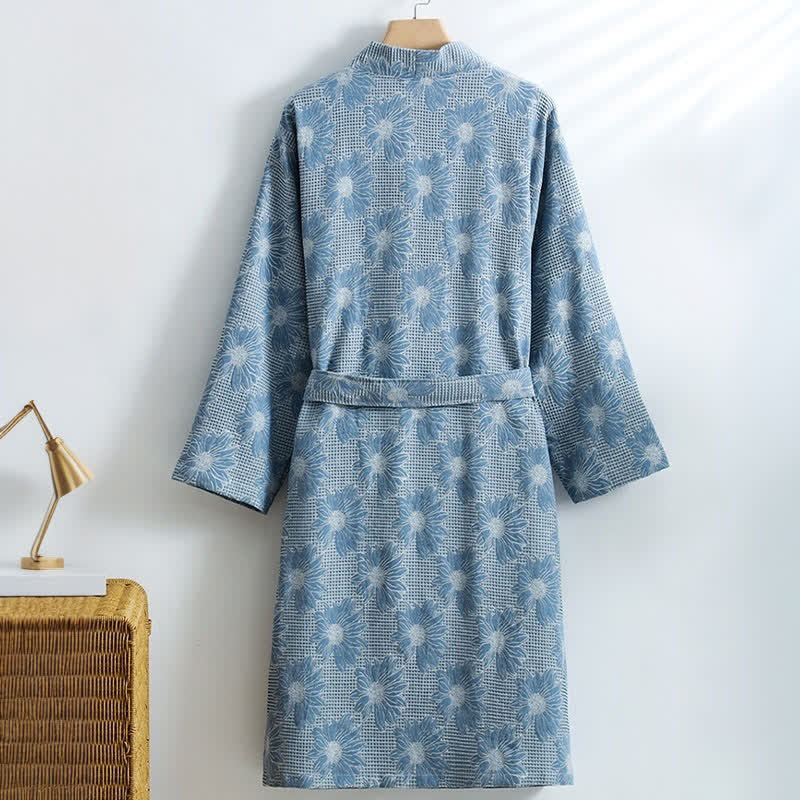 Ownkoti Sunflower Cotton Waffle Kimono Bathrobe - image 3