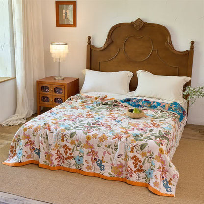 Ownkoti Cottage Bloom Cotton Gauze Reversible Blanket Quilt - image 2