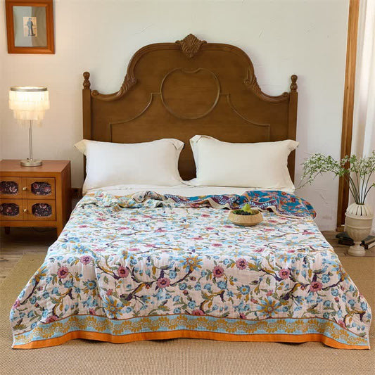 Ownkoti Boho Floral Vine Cotton Reversible Blanket Quilt - King - image 0