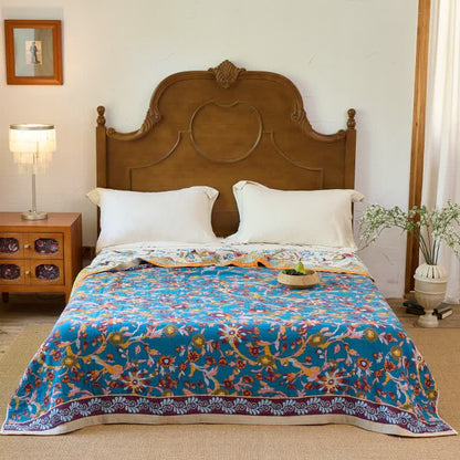 Ownkoti Boho Floral Vine Cotton Reversible Blanket Quilt - image 2
