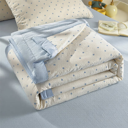 Ownkoti Blue Dot Seersucker Lightweight Summer Quilt - image 3
