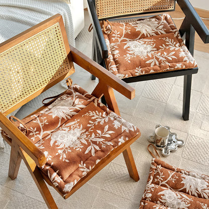 Ownkoti Vintage Floral Chenille Tie-On Chair Cushion - image 1