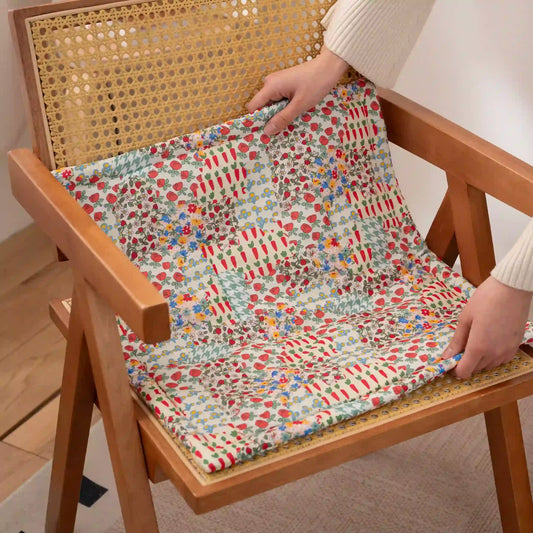 Ownkoti Cottage Floral Patchwork Chair Cushion - Multicolor - 17.7" x 17.7" - image 0