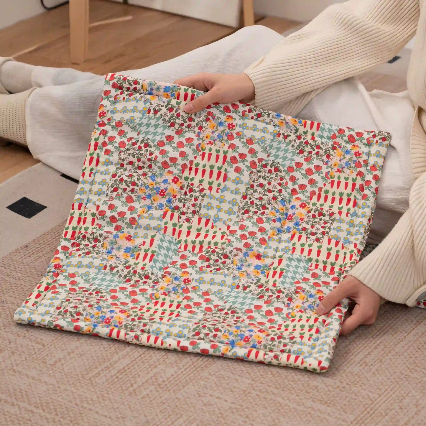 Ownkoti Cottage Floral Patchwork Chair Cushion - image 3