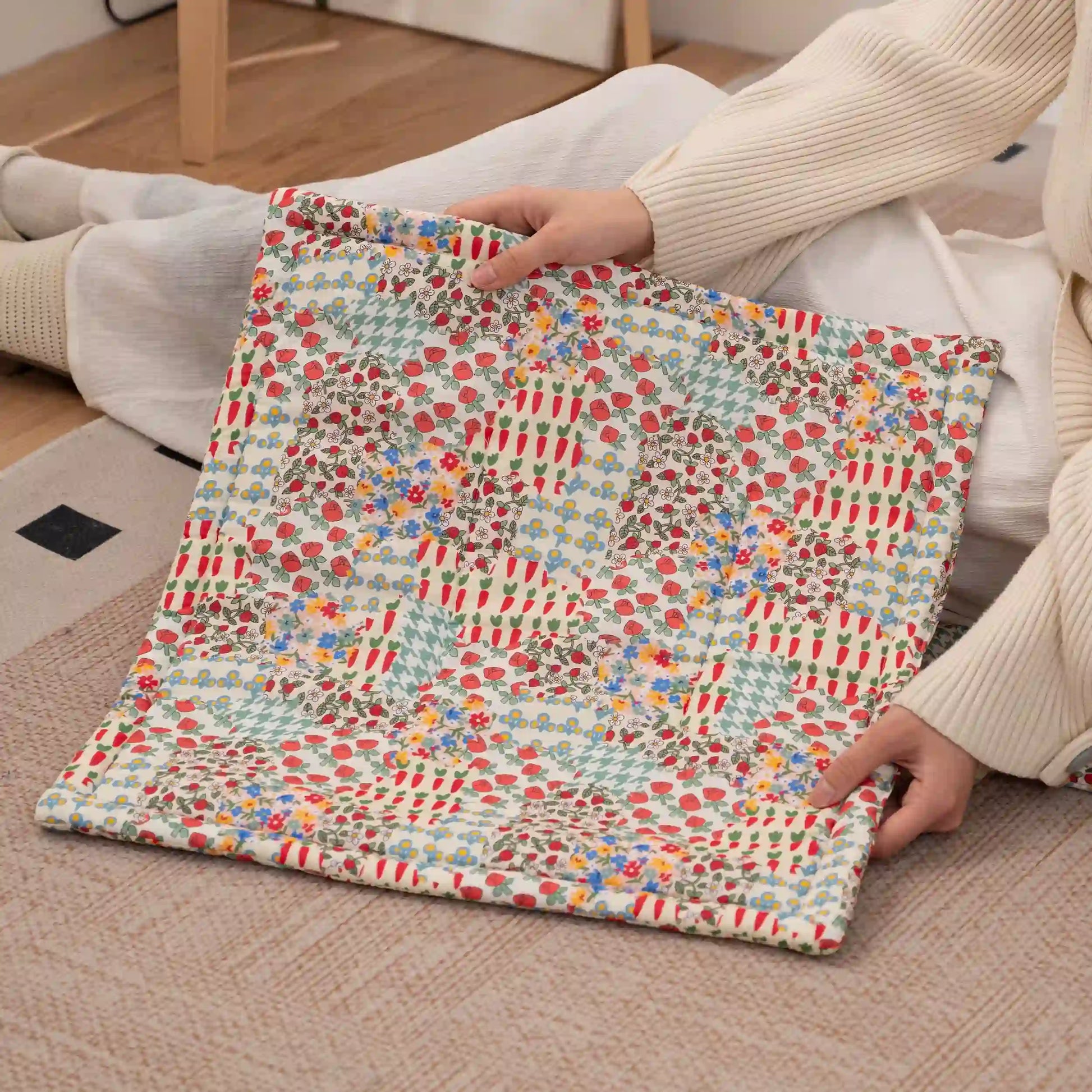 Ownkoti Cottage Floral Patchwork Chair Cushion - image 3