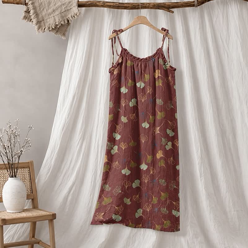 Ownkoti Ginkgo Leaf Tie Strap Lounge NightDress - image 45