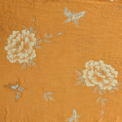 Ownkoti Yellow Peony Cotton Gauze Kimono Robe - image 9
