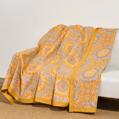 Ownkoti Boho Sunflower 3-Layer Muslin Cotton Quilt - image 8