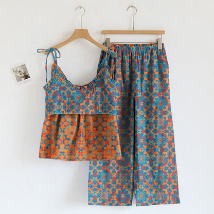 Ownkoti Boho Floral Tie Strap Pajama Set - image 1