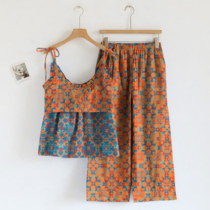 Ownkoti Boho Floral Tie Strap Pajama Set - image 1
