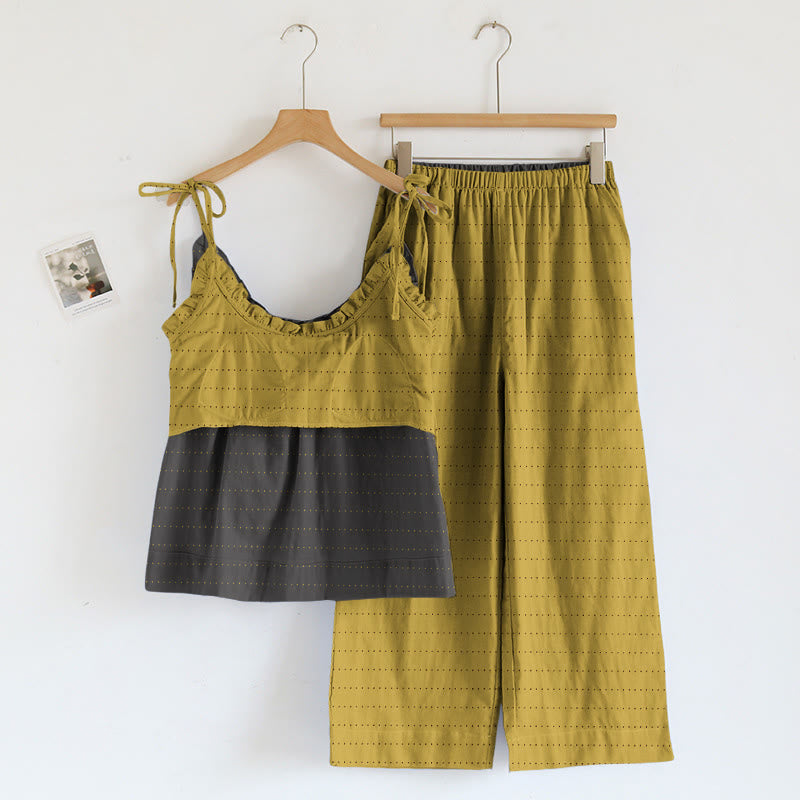 Ownkoti Textured Solid Color Cami & Pants Lounge Set - image 1