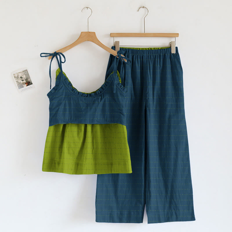 Ownkoti Textured Solid Color Cami & Pants Lounge Set - image 9