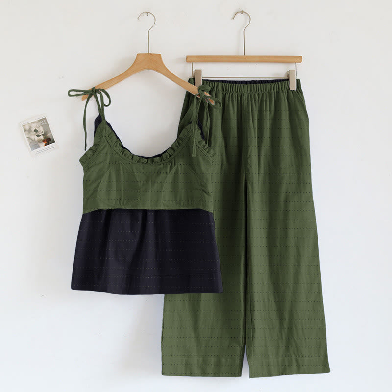 Ownkoti Textured Solid Color Cami & Pants Lounge Set - image 17