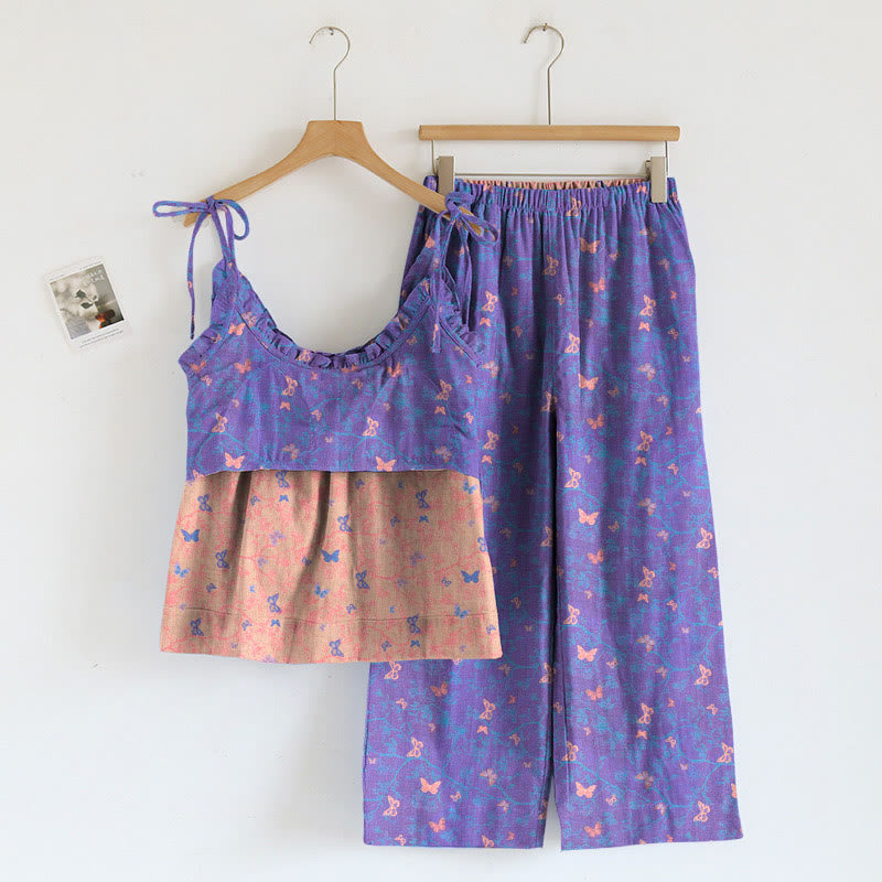 Ownkoti Butterfly Print Cami & Lounge Pants Set - image 1
