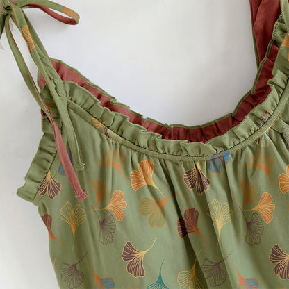 Ownkoti Ginkgo Leaf Print Tie-Shoulder Loungewear Set - image 19