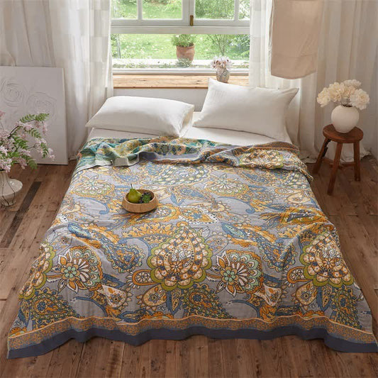 Ownkoti Double-Sided Artistic Paisley Muslin Blanket Quilt - King - image 0