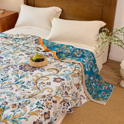 Ownkoti Reversible Floral Cotton Muslin Blanket Quilt - image 4