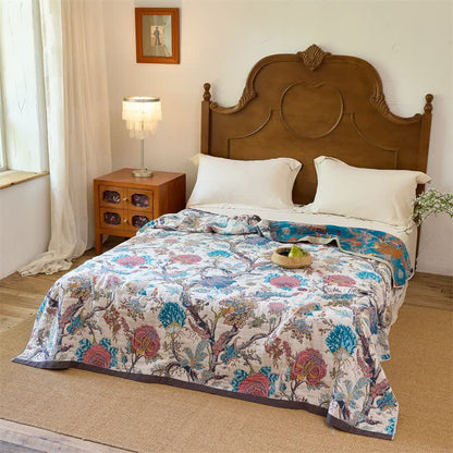 Ownkoti Vintage Botanical Cotton Muslin Reverisible Quilt  - image 2