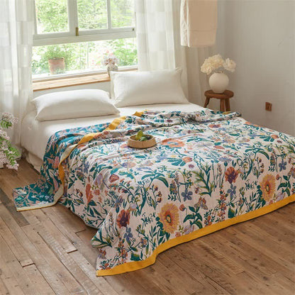 Ownkoti Meadow Bloom Cotton Muslin Reversible Quilt - image 2