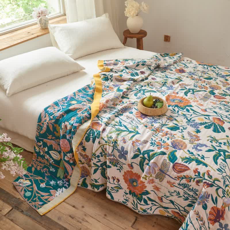 Ownkoti Meadow Bloom Cotton Muslin Reversible Quilt - image 3