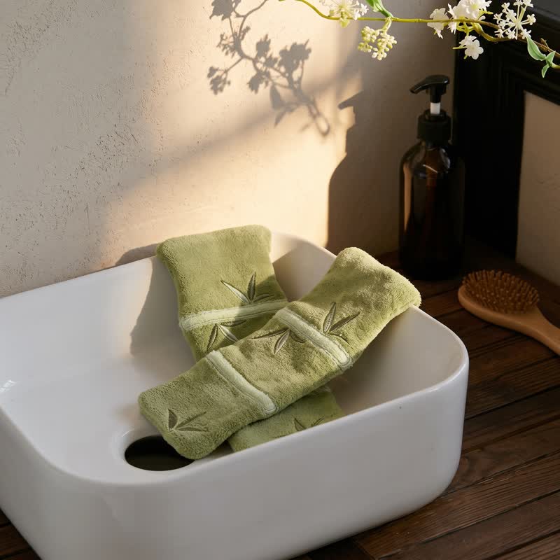 Ownkoti Bamboo Leaf Coral Fleece Hand Towel - image 2