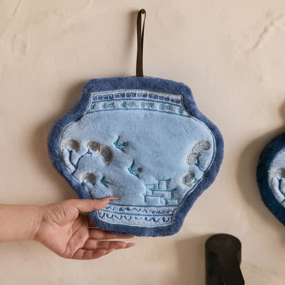 Ownkoti Blue Willow Coral Fleece Hand Towels - image 3