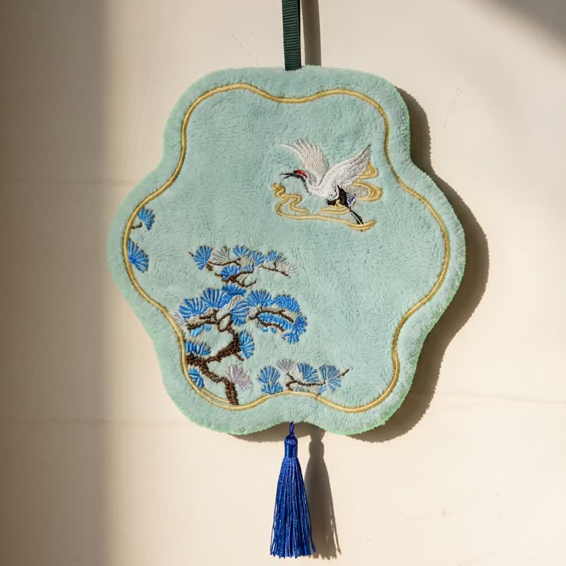 Ownkoti Crane and Pine Coral Fleece Hand Towel - image 3
