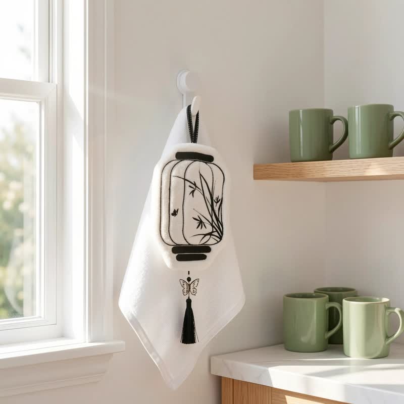 Ownkoti Vintage Bamboo Lantern Hanging Hand Towel - image 1