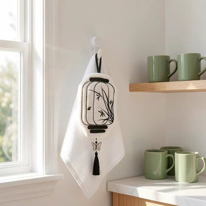 Ownkoti Vintage Bamboo Lantern Hanging Hand Towel - image 1