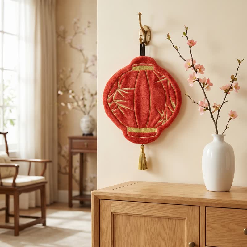 Ownkoti Lunar Red Bamboo Coral Fleece Hand Towel - image 1