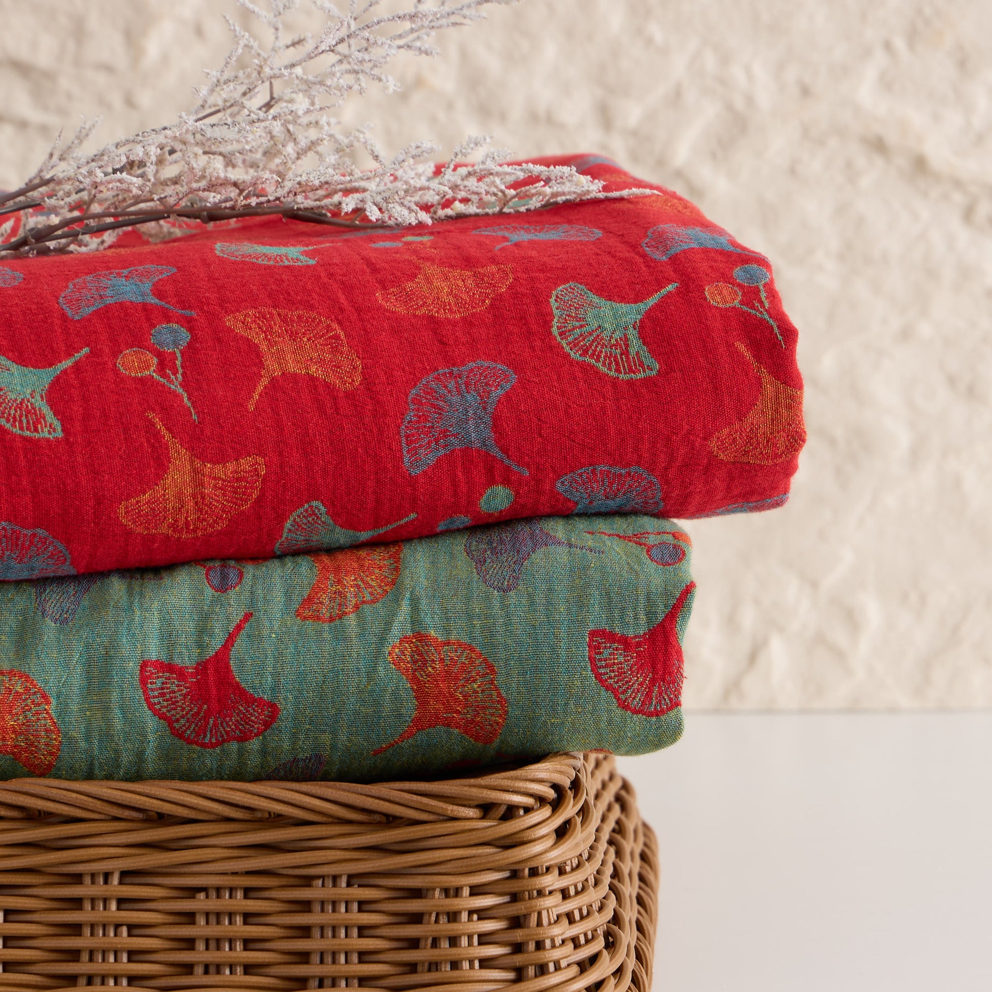 Ownkoti Ginkgo Leaf Cotton Jacquard Fabric - image 8