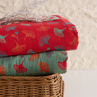 Ownkoti Ginkgo Leaf Cotton Jacquard Fabric - image 8