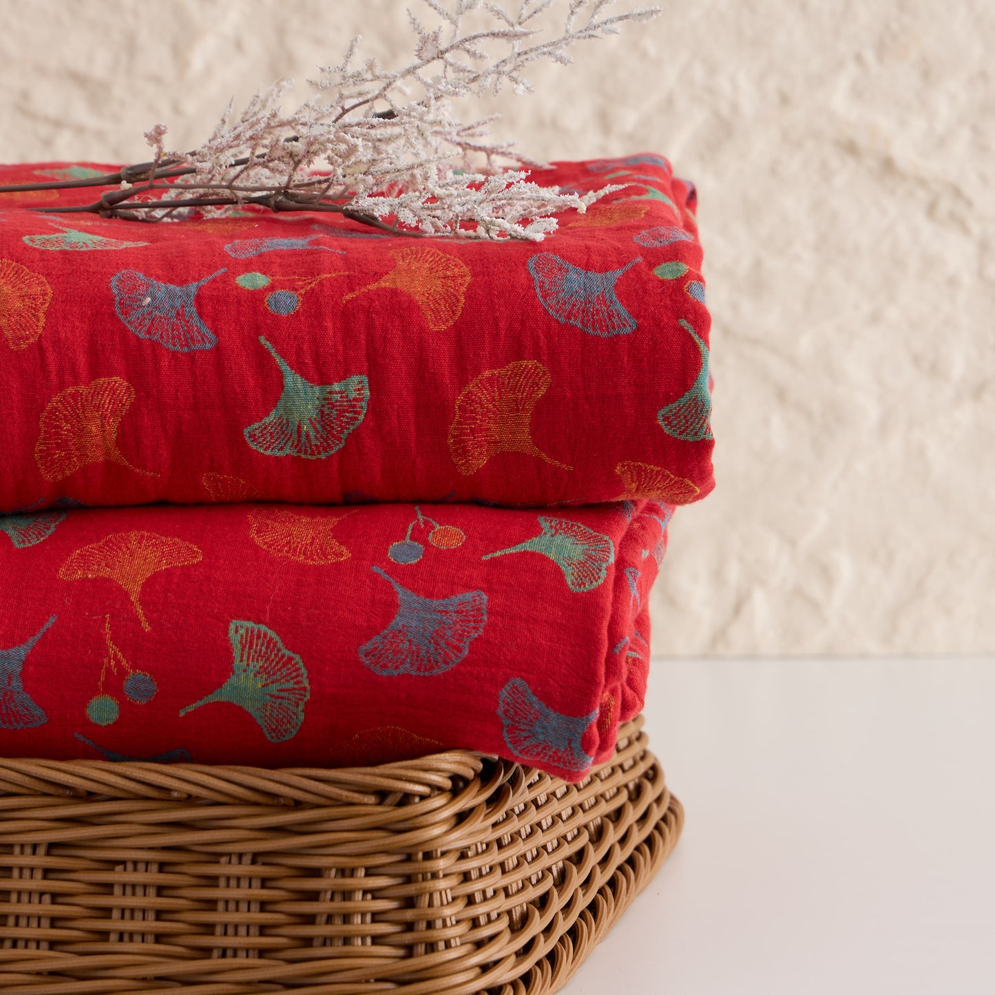 Ownkoti Ginkgo Leaf Cotton Jacquard Fabric - image 3
