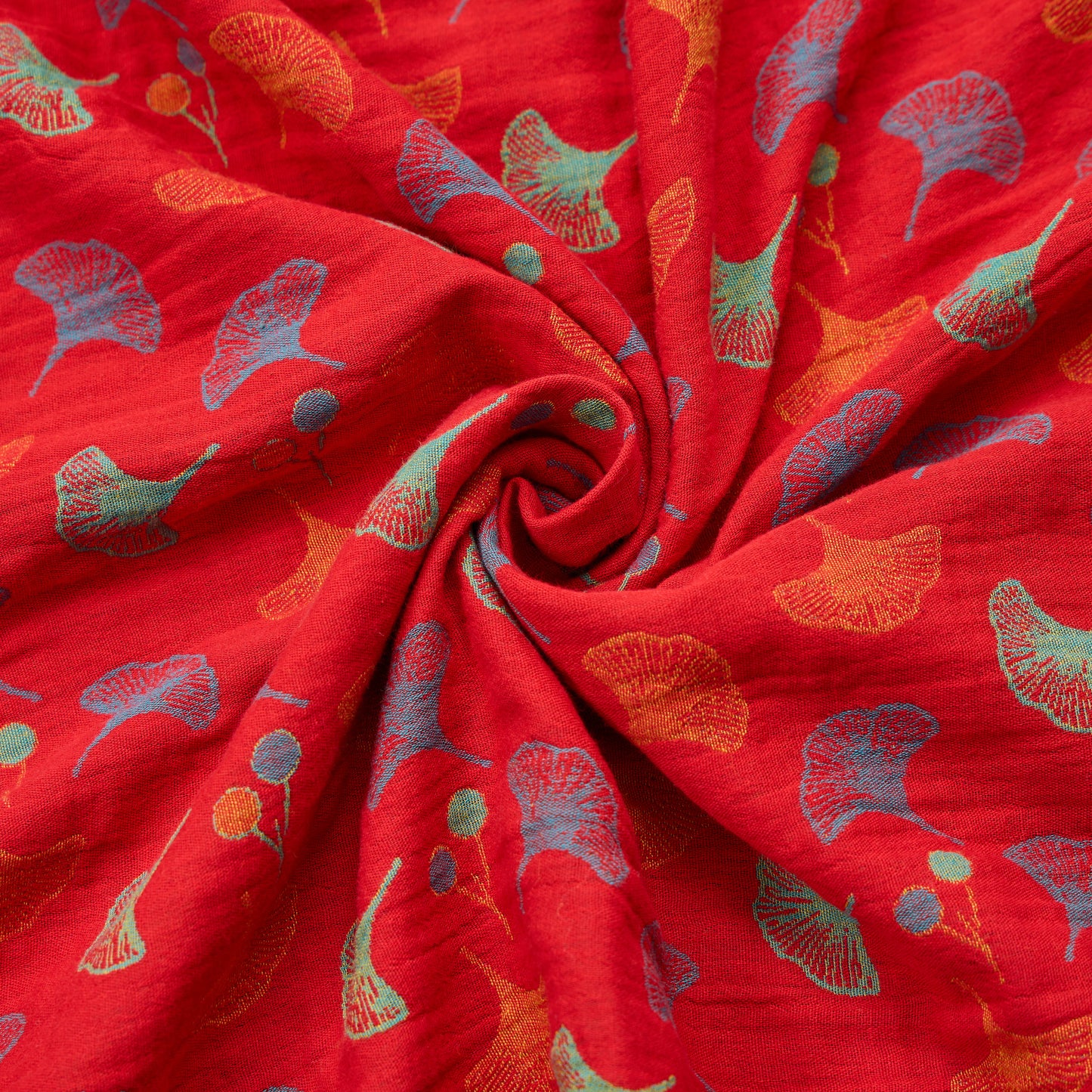 Ownkoti Ginkgo Leaf Cotton Jacquard Fabric - image 2