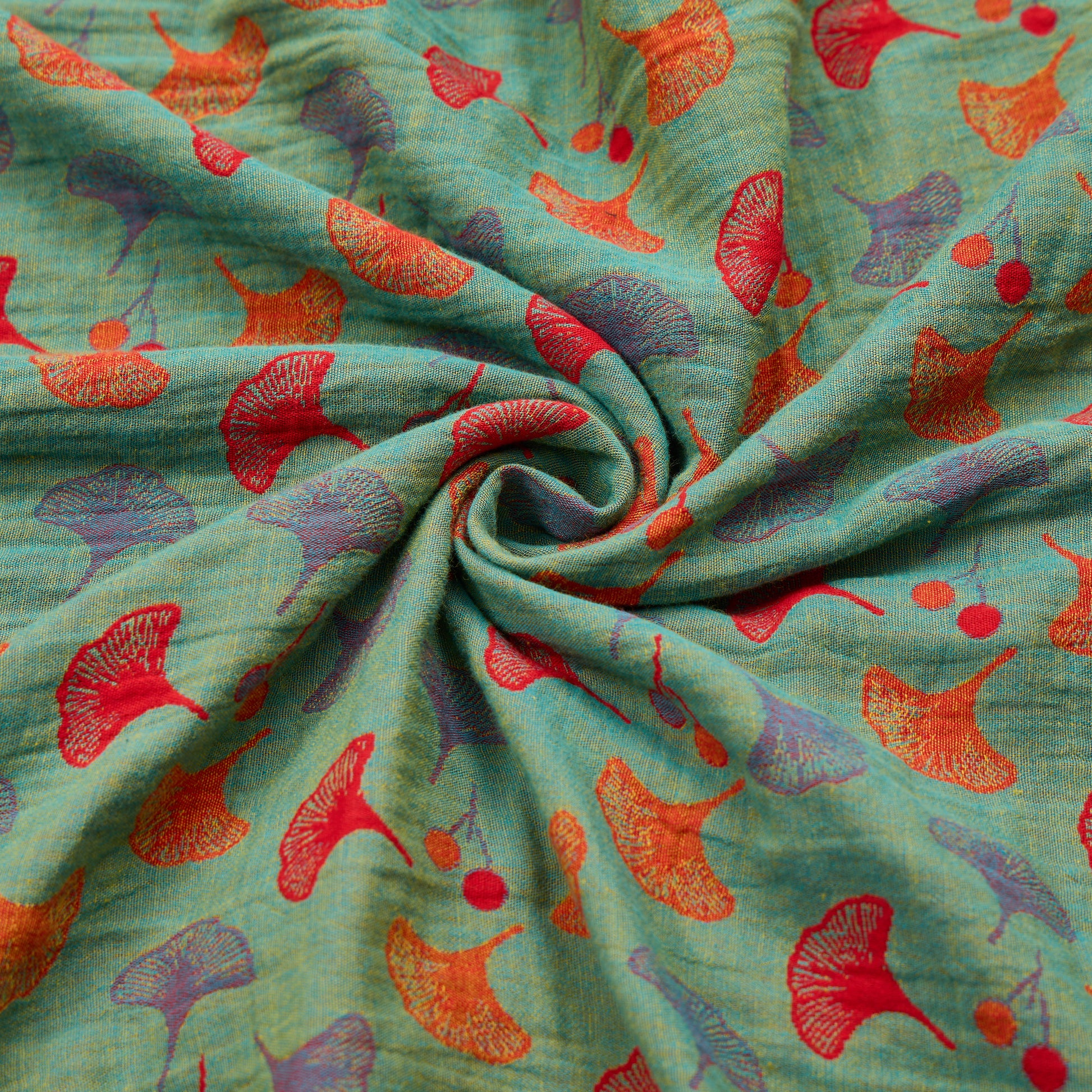 Ownkoti Ginkgo Leaf Cotton Jacquard Fabric - image 7