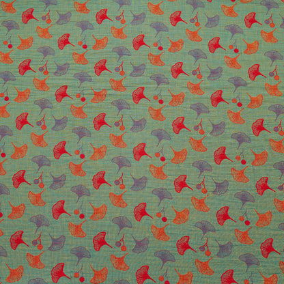 Ownkoti Ginkgo Leaf Cotton Jacquard Fabric - Green - Meter - 5M - image 5