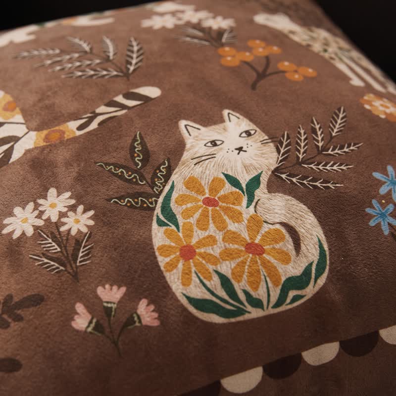 Ownkoti Midnight Cat Garden Velvet Throw Pillow  - image 4