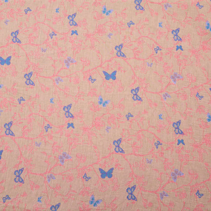 Ownkoti Butterfly Vine Cotton Jacquard Fabric - Pink - Meter - 5M - image 5