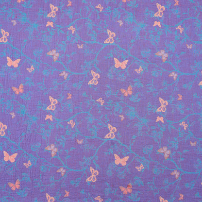 Ownkoti Butterfly Vine Cotton Jacquard Fabric - Purple - Meter - 5M - image 0