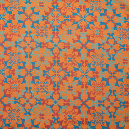 Ownkoti Floral Medallion Cotton Jacquard Fabric - Orange - Meter - 5M - image 5