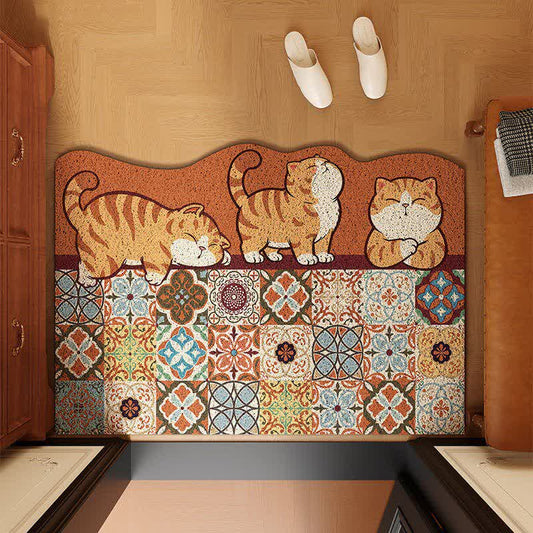 Ownkoti Whimsical Cat Patchwork Entryway Rug - As Picture - 32" × 47" - image 0