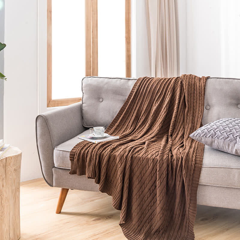 Ownkoti Solid Color Cotton Sofa Knit Blanket - image 5