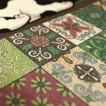 Ownkoti Sleeping Cat Scalloped Tile Entryway Rug - image 3