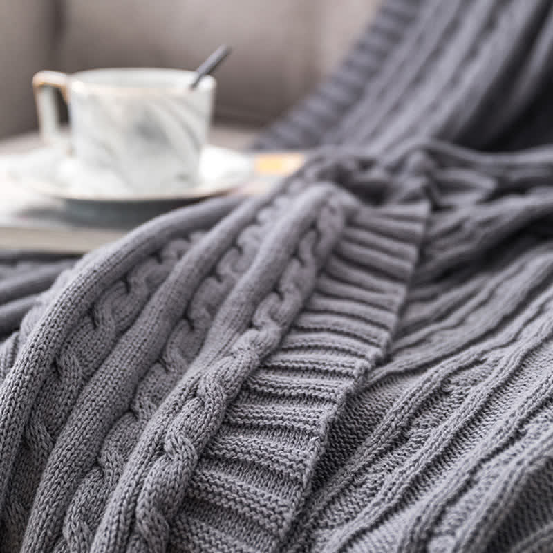 Ownkoti Solid Color Cotton Sofa Knit Blanket - image 9
